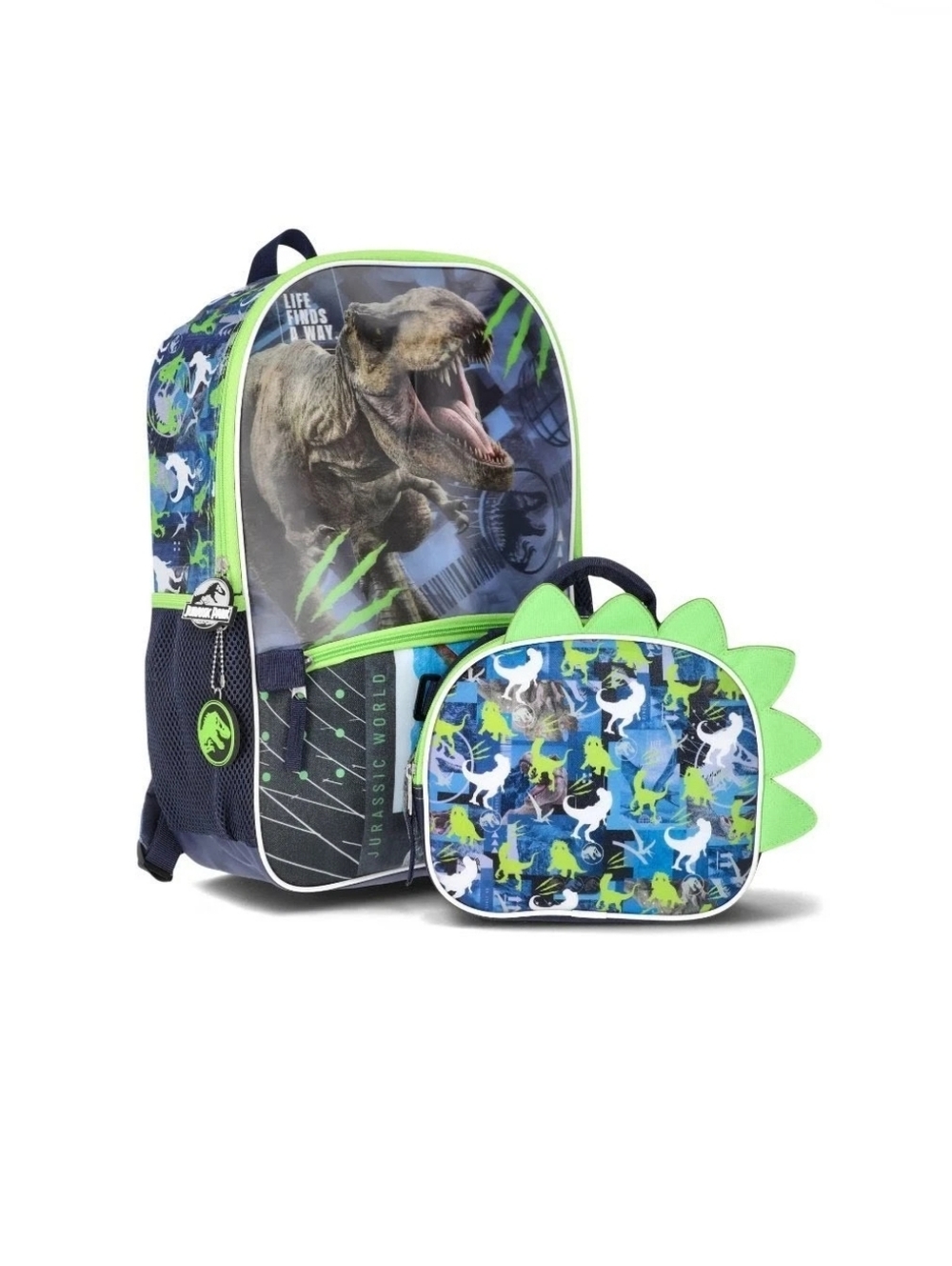 Kids Dinosaur Backpack and Lunch Bag Set - Green/Navy